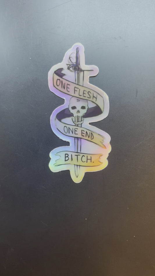“One Flesh” Gideon the ninth HOLOGRAPHIC STICKER